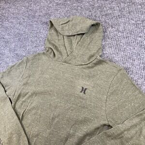 Youth Hurley Pullover Hooded Waffle Knit Green Sweatshirt Size Large